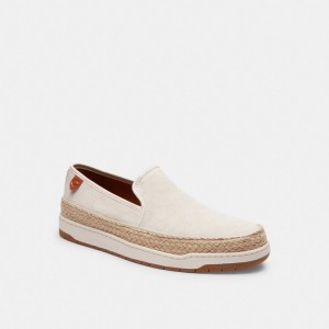 Coach Miles Espadrille In Signature Jacquard Blanche | COH866836