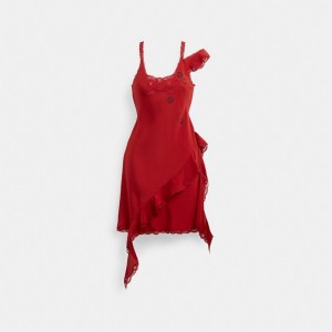 Coach Mini Ruffle Dress Rouge | COH866059