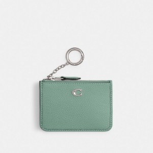 Coach Mini Skinny Id Case Argent Turquoise | COH865658