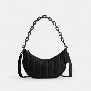 Coach Mira Shoulder Bag With Pillow Quilting Bleu Grise Noir | COH864910