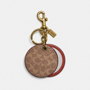 Coach Mirror Bag Charm In Signature Canvas Marron Rouge | COH866450