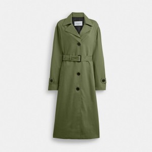 Coach Oversized Trench Coat Vert | COH865930