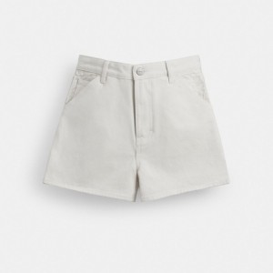 Coach Painter Jean Shorts In Organic Cotton Blanche | COH866049