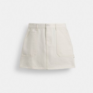 Coach Painter Skirt In Organic Cotton Blanche | COH866047