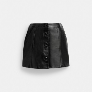 Coach Patent Leather Mini Skirt Noir | COH866030