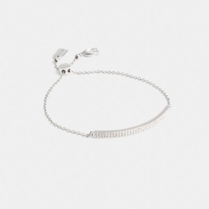 Coach Pavé Bar Slider Bracelet Argent | COH866073