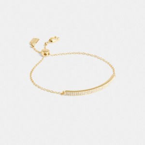 Coach Pavé Bar Slider Bracelet Doré | COH866169