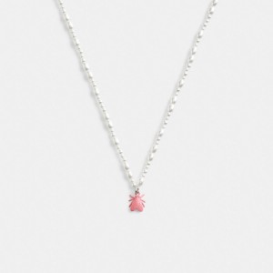 Coach Pearl Fly Pendant Necklace Argent Multicolore | COH866125
