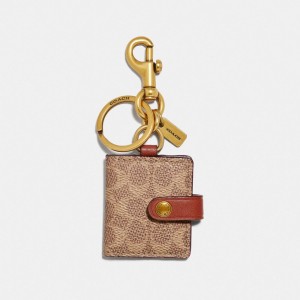 Coach Picture Frame Bag Charm In Signature Canvas Kaki | COH866462