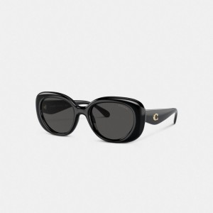 Coach Pillow Tabby Round Sunglasses Noir | COH866354