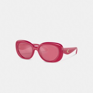 Coach Pillow Tabby Round Sunglasses Rose | COH866386