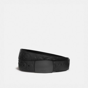Coach Plaque Buckle Cut To Size Reversible Belt, 38 Mm Noir | COH866994
