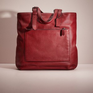 Coach Restored Metropolitan Soft Tote Grise Rouge | COH866636
