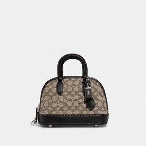 Coach Revel Bag 24 In Signature Textile Jacquard Argent Noir | COH865144