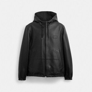 Coach Reversible Leather Jacket In Recycled Polyester Noir | COH866874