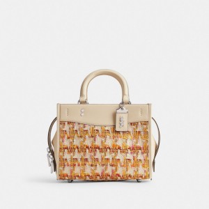 Coach Rogue Bag 25 In Tweed Argent Multicolore | COH865177