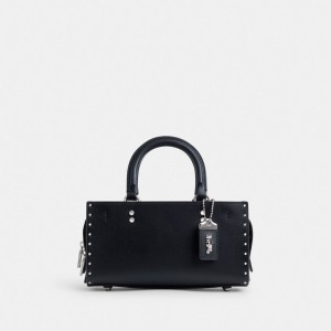 Coach Rogue Bag 26 With Rivets Argent Noir | COH865181