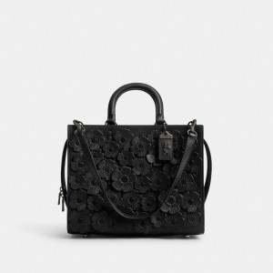 Coach Rogue Bag With Tea Rose Noir Noir | COH865166