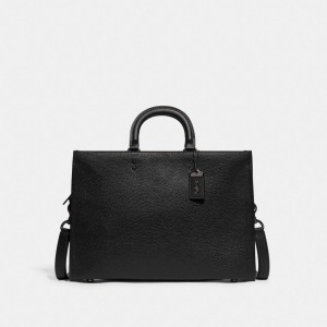 Coach Rogue Brief In Regenerative Leather Noir | COH866530