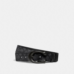 Coach Sculpted C Buckle Cut To Size Reversible Belt, 40 Mm Noir Grise | COH867002