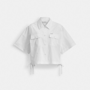 Coach Shirt In Organic Cotton Blanche | COH866002