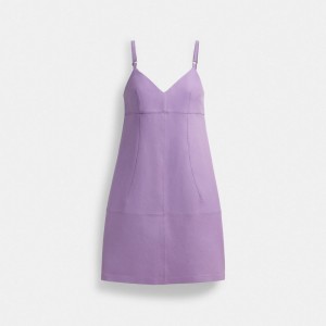 Coach Short Leather Dress Violette | COH866061