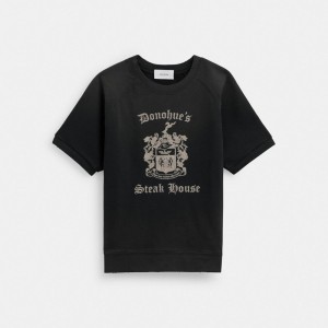 Coach Shrunken Raglan Crewneck Noir | COH866884