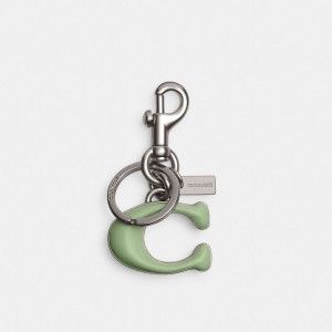 Coach Signature Bag Charm Argent | COH866467