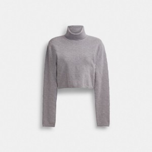 Coach Signature Cropped Turtleneck Grise | COH865982