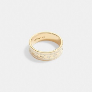 Coach Signature Enamel Ring Doré | COH866164