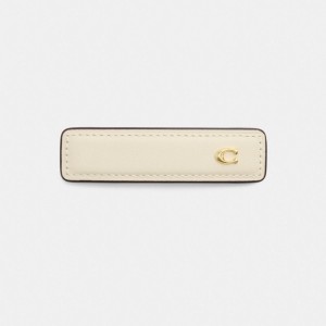 Coach Signature Leather Barrette Blanche | COH866146