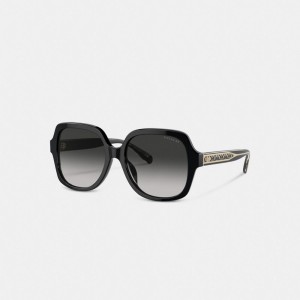 Coach Signature Ombré Oversized Square Sunglasses Noir | COH866355