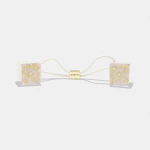 Coach Signature Resin Dice Hair Ties Doré | COH866147