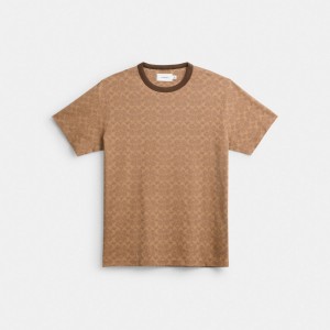 Coach Signature T Shirt Marron | COH866907