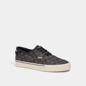 Coach Skate Lace Up Sneaker In Signature Jacquard Noir | COH866790