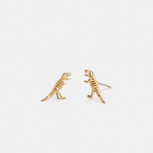 Coach Skeletal Rexy Stud Earrings Doré | COH866135