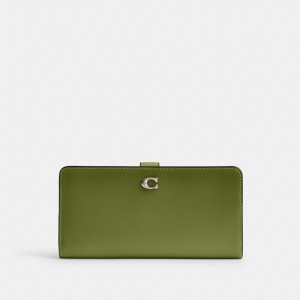 Coach Skinny Wallet Argent Vert Clair | COH865485