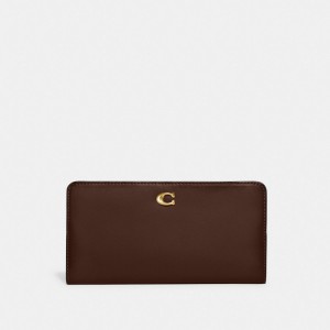 Coach Skinny Wallet Chocolat | COH865487