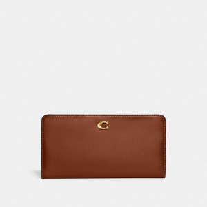 Coach Skinny Wallet Marron | COH865526