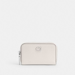 Coach Small Zip Around Card Case Blanche | COH866738