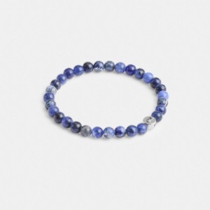 Coach Sodalite Beaded Bracelet Argent Bleu | COH867024