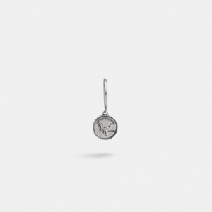 Coach Sterling Silver Coin Single Huggie Earring Argent | COH867021