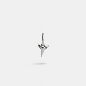 Coach Sterling Silver Shark Tooth Single Huggie Earring Argent | COH867027