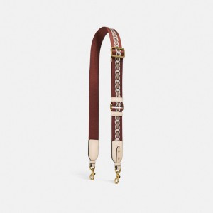 Coach Strap With Chain Stripe Blanche | COH866460