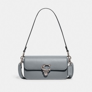 Coach Studio Baguette Bag Argent Grise Bleu | COH864784