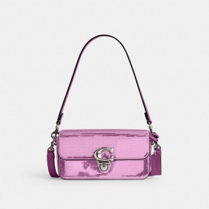 Coach Studio Baguette Bag With Sequins Argent Noir | COH864820
