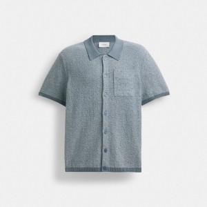 Coach Sweater Polo Bleu | COH866902