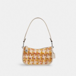 Coach Swinger Bag 20 In Tweed Argent Multicolore | COH864982