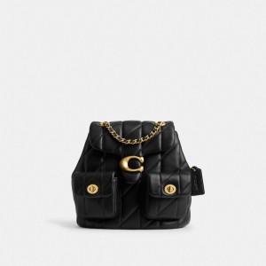 Coach Tabby Backpack With Quilting Noir | COH865459