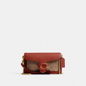 Coach Tabby Crossbody Wristlet In Signature Canvas Marron Rouge | COH865639